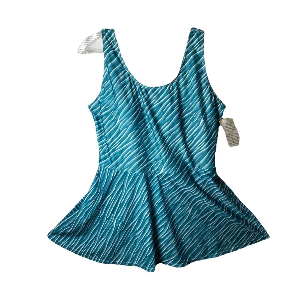 Vintage One Piece Womens Swimsuit - 16W - Blair Boy Shorts Built in Padded Bra